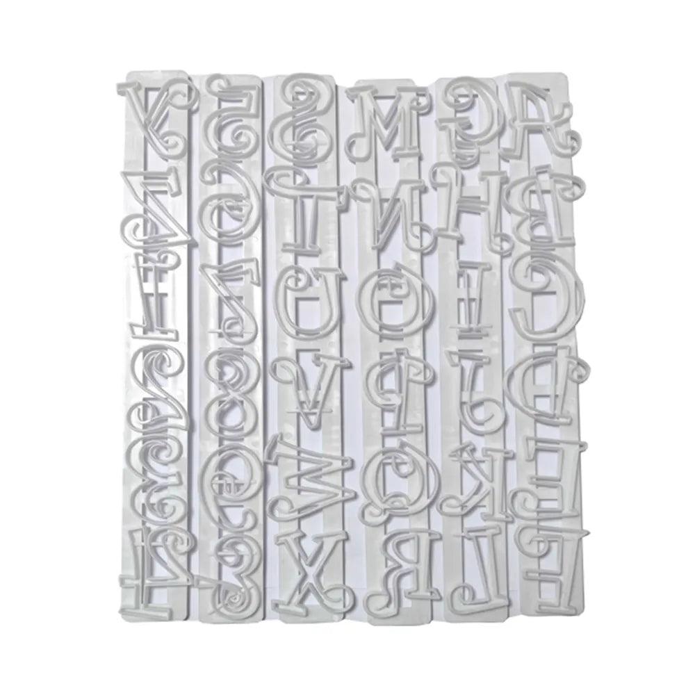 Plastic Alphabets & Numbers Rulers Fondant Cutter Embossed Mold Set   HorecaStore