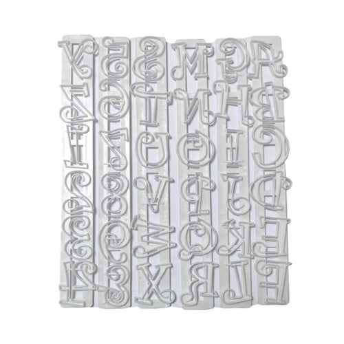 THS Plastic Alphabets & Numbers Rulers Fondant Cutter Embossed Mold Set