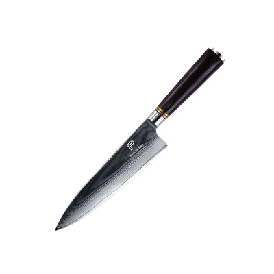 Paul Brown VG10 Steel Kitchen Knife With Ebony Wood Handle, Blade Length 20 cm