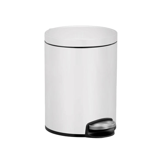 bagnodesign-matt-white-stainless-steel-hotel-pedal-bin-capacity-5-litre