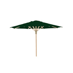 Gymkhana Valencia Outdoor Centre Pole Umbrella without Base, Wood Print/Dark Green, 210x240 cm