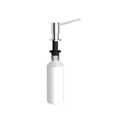 Bagnodesign Chrome Hotel Recessed Round Liquid Soap Dispenser, 6.7x14.3x33.6 cm