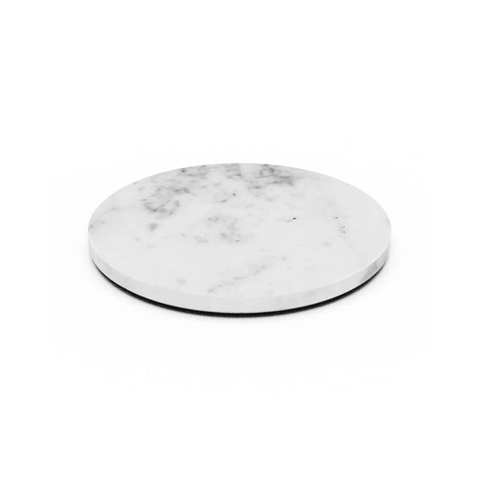 Wundermaxx Marble Plinth Round White, 21.8 x 2.5 cm