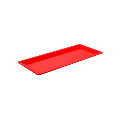 Tribeca Polycarbonate Red Rectengular Plate 14 X 34 Cm, BOX QUANTITY 24 PCS