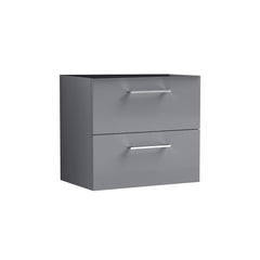 Bagnodesign Zephyr Wall Mounted Double Storage Unit, Gloss Grey, 60x38.3x53.9 cm