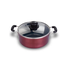 ARK Nonstick Induction Aluminium Casserole with Glass Lid, 20 cm