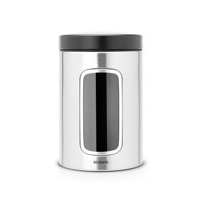 brabantia-smudge-proof-matt-steel-window-canister-1-4l-with-matt-black-lid