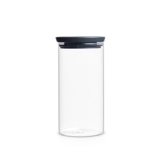 brabantia-stackable-dark-grey-glass-jar-1-1l