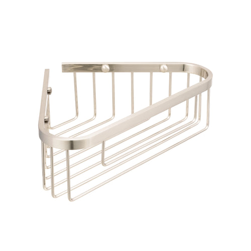 Bagnodesign Brushed Nickel Hotel Wall Mounted Corner Soap Basket Large, 26x16.4x8 cm