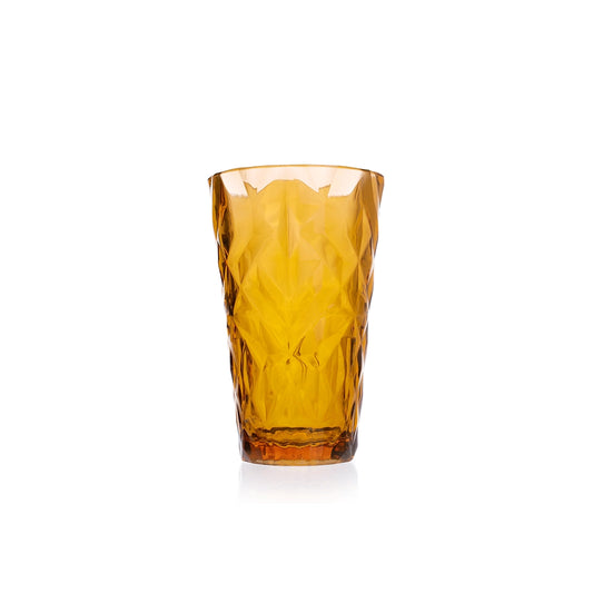 Tribeca Exclusive Diamond Polycarbonate Clear Amber Tumbler 300+ml, BOX QUANTITY 36 PCS