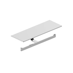 Bagnodesign Chrome Hotel Wall Mounted Double Paper Holder With Shelf, 30x10.3x8 cm