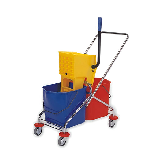 THS Poratable Mop Bucket Trolley Side Press 46L