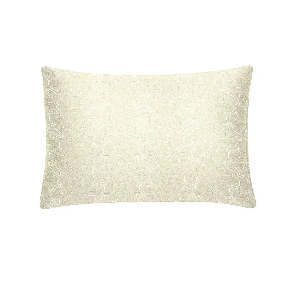 ths elysian paisley jacquard cotton oxford pillow cover pair ivory