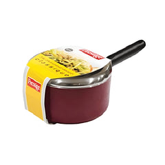 Prestige Stainless Steel 1.4L Classique Saucepan with Lid, Red