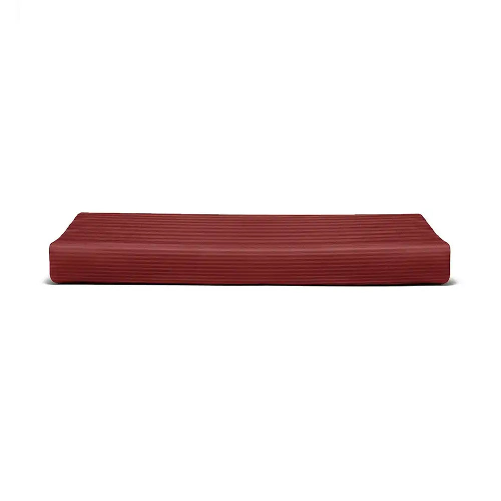 ths zen stripes single cotton flat bed sheet burgundy