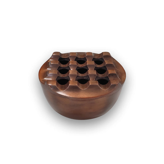 THS Aluminium Round Ashtray with Copper Antique Finish - 9 Holes