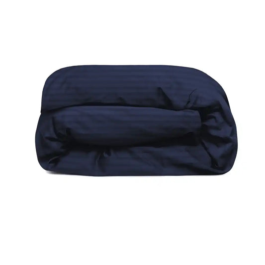 ths eternal stripes single cotton duvet cover navy blue