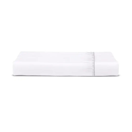 ths giza cotton double fitted bed sheet white