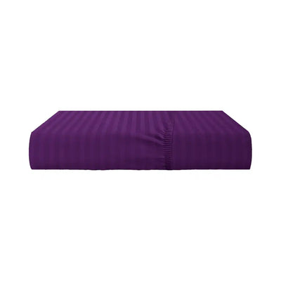 ths eternal stripes single xl fitted cotton bed sheet purple