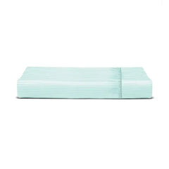 THS Zen Stripes Super King Fitted Cotton Bed Sheet Baby Blue