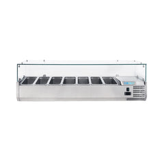 Hurakan Stainless Steel Refrigerator Topping Showcase, Capacity 7x GN1/4, 145W