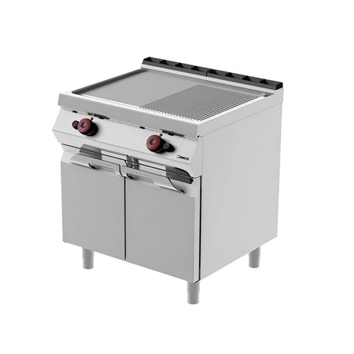 Desco Stainless Steel Gas Grill Grooved Double Plate, 14 kW, 80 x 70 x 90 cm