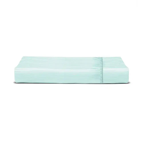 THS Zen Stripes Single Fitted Cotton Bed Sheet Baby Blue