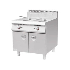 THS Stainless Steel Electric 31kW Double Tank Fryer With Cabinet, 80 X 90 X 97cm