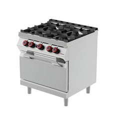 Desco Gas Range with Cabinet 4-Burner, 25 kW, 80 x 70 x 90 cm