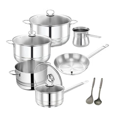 Prestige Stainless Steel Cookware, Set of 12, Silver