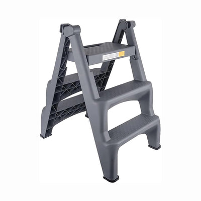 THS 2/3 Step Folding Ladder Stool , Grey, 3.3kg/4.8kg, 2 pcs