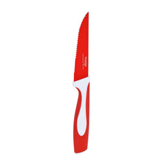 Prestige Stainless Steel 10cm Vibro Steak Knife, Red and Silver