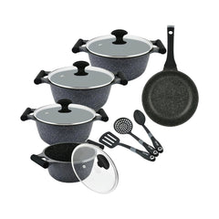 Prestige Essentials Aluminum Cookware, Set of 12, Black