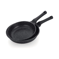 Prestige Aluminum Granite Non Stick Twin Fry Pan, Set of 2, Black