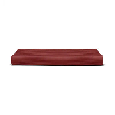 ths zen stripes double cotton flat bed sheet burgundy