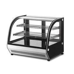 Lava Inox Curved Glass Cake Display Chiller with 2 Shelves, 200 W, 70 x 53 x 73 cm