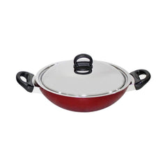 Prestige Classique 3L Flat Bottom Kadai, Red