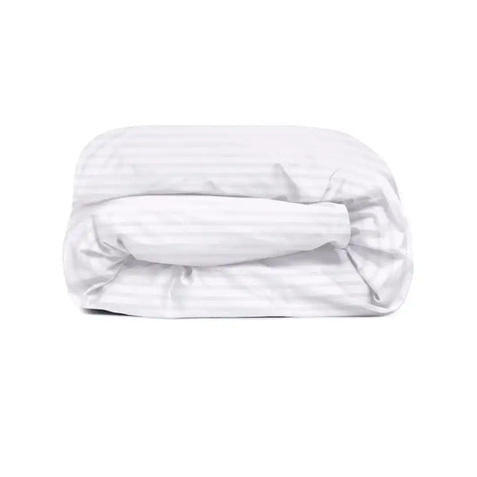 ths eternal stripes double queen cotton duvet cover white