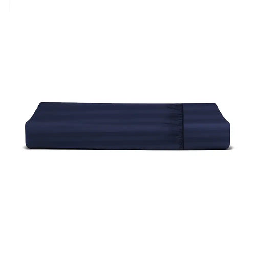 THS Eternal Stripes Single XL Fitted Cotton Bed Sheet Navy Blue