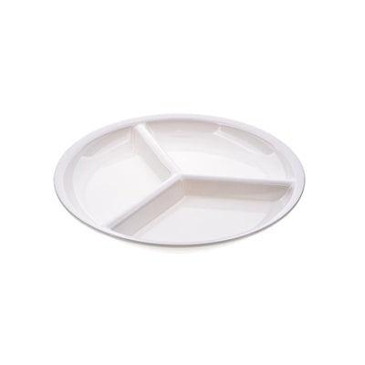 Tribeca Polycarbonate White Compartment Plate 3 Parts 23 cm, BOX QUANTITY 30 PCS