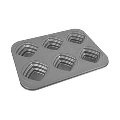 Prestige Stainless Steel 10 Cm Bakemaster 2 Square Cakelette Pan, Grey