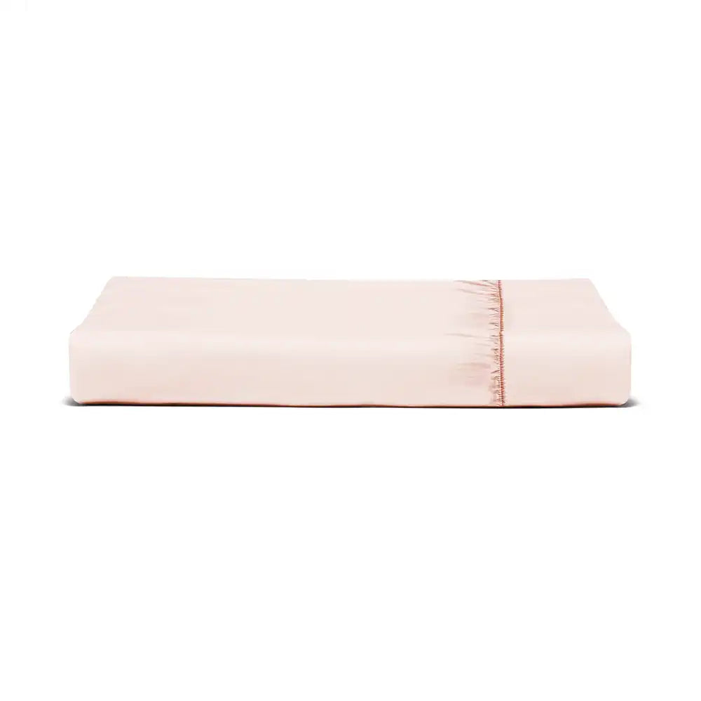 ths giza cotton queen fitted bed sheet pastel pink