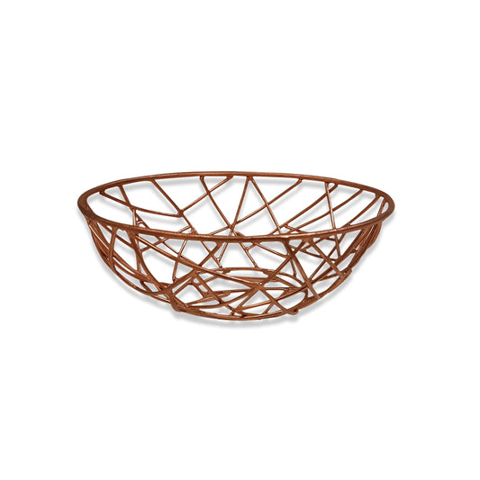 THS MS wire Bread Basket with copper finish 20x14x7 cm