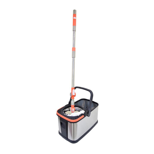 THS Stainless Steel Mop Bucket , Silver&orange, 25 Ltr