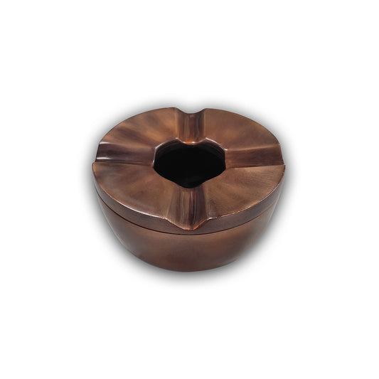 THS Aluminium Round Ashtray with Copper Antique Finish - Single Hole