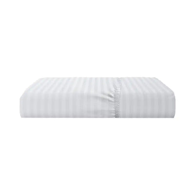 ths eternal stripes super king fitted cotton bed sheet white