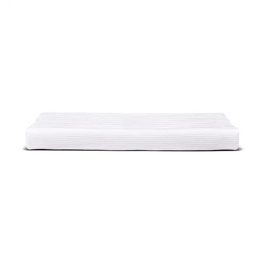 ths zen stripes single cotton flat bed sheet white