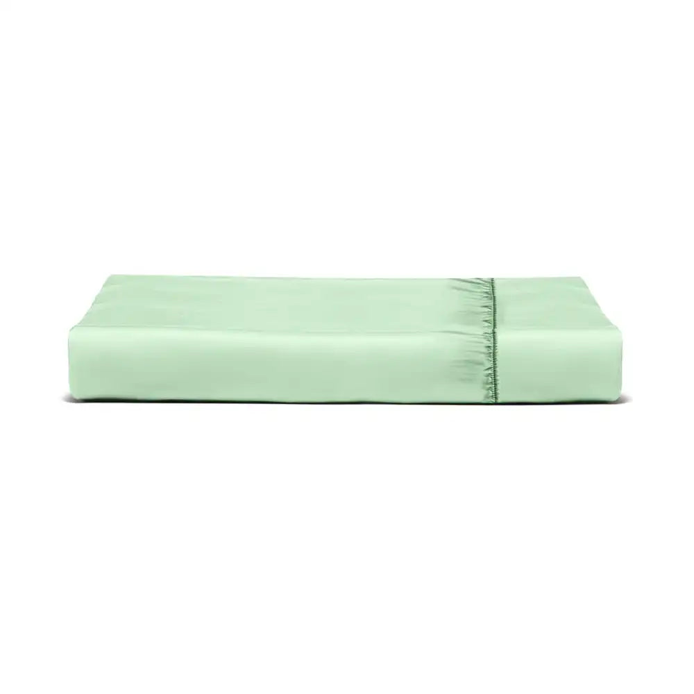 ths giza cotton queen fitted bed sheet slit green