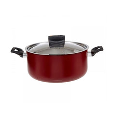 Prestige Aluminium Safecook 6.2L/26cm Non-stick Stockpot, Red