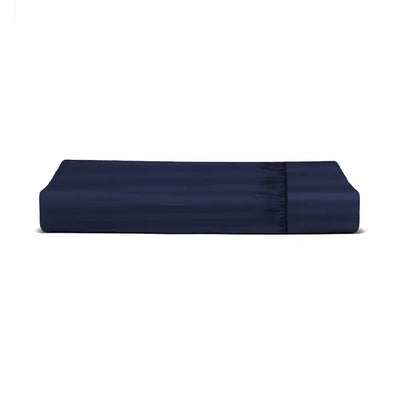 ths eternal stripes double fitted cotton bed sheet navy blue